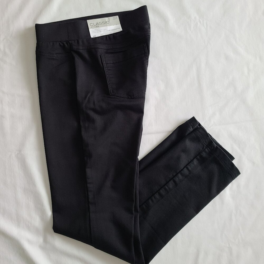 Liz Claiborne Classic Black Pull-on Pants - Size ST - NWT